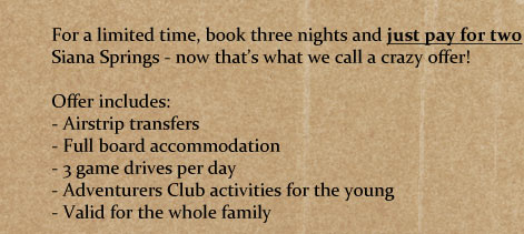 Heritage Hotels Masai Mara Offer - Book 3 nights and pay for only 2